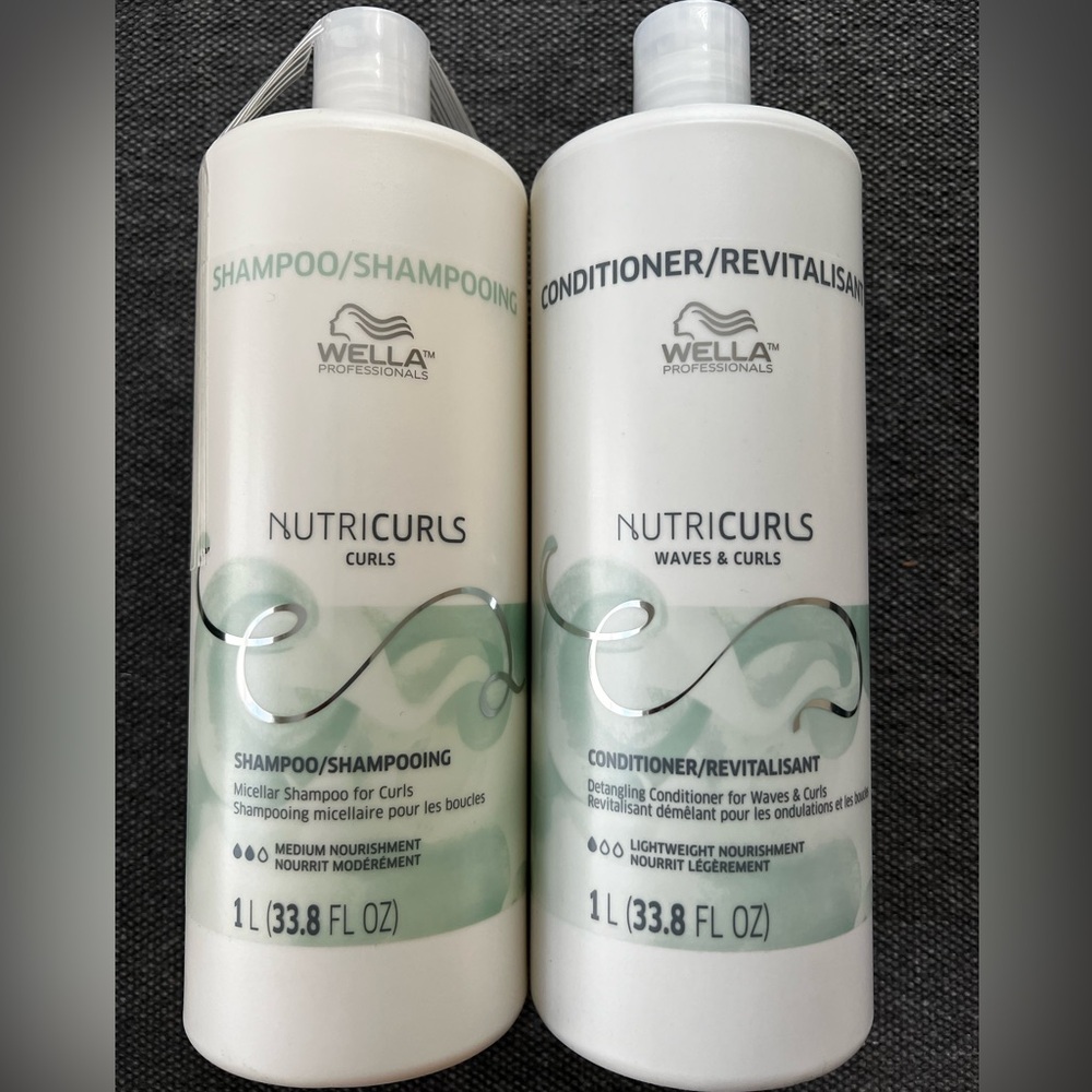 WELLA NUTRICURLS Curls & Waves Shampoo 33.8oz & Detangling Conditioner 33.8oz